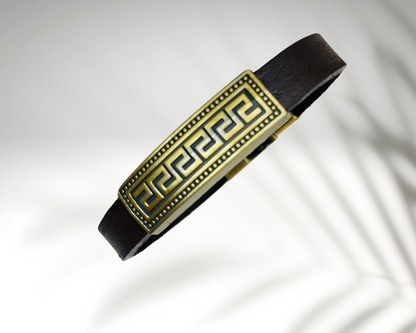 Bracelet en Cuir Maori Noir Tamatoa