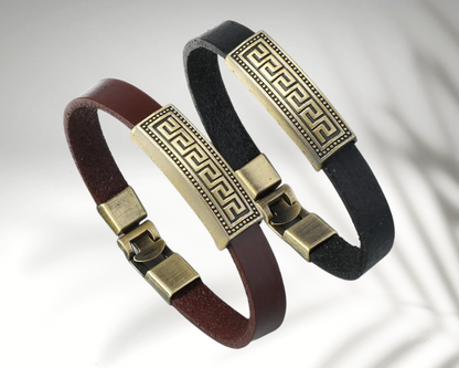 Bracelet en Cuir Maori Noir Tamatoa