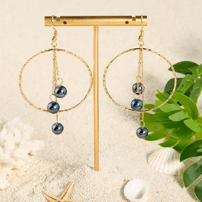 Boucles d'oreilles Poe-Here Plaqué Or 14K