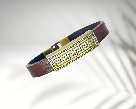 Bracelet en Cuir Maori Marron Tamatea