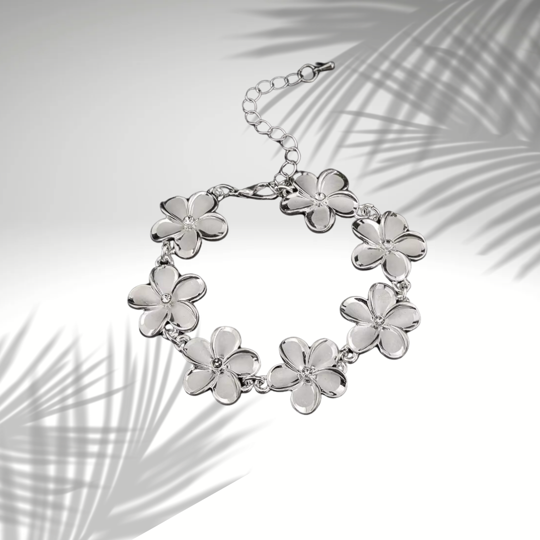 ✨ Bracelet Fleuri Plaqué Or et Argent – Élégance Naturelle ✨
