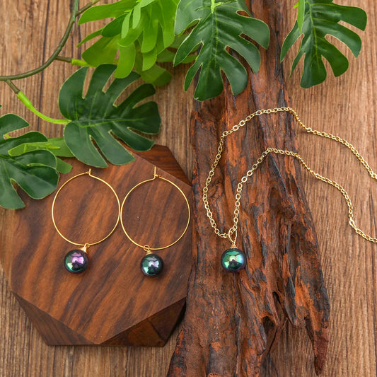 🌸 Parure Poehere – Élégance dorée et douceur nacrée